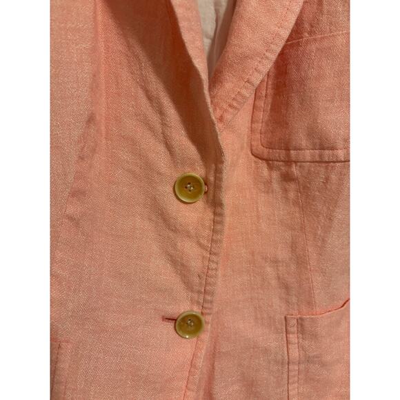 Talbots pink linen blazer sz 12 - Picture 6 of 8